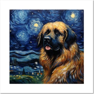 Leonberger painted in Van Gogh style Posters and Art